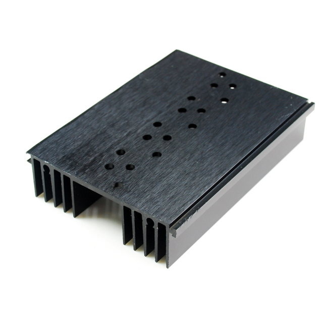 SS56X 4.3" x6" x1" Aluminum Black Heat Sink with TO-3 hole